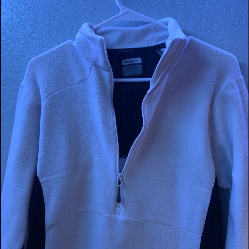 White quarter zip fleece